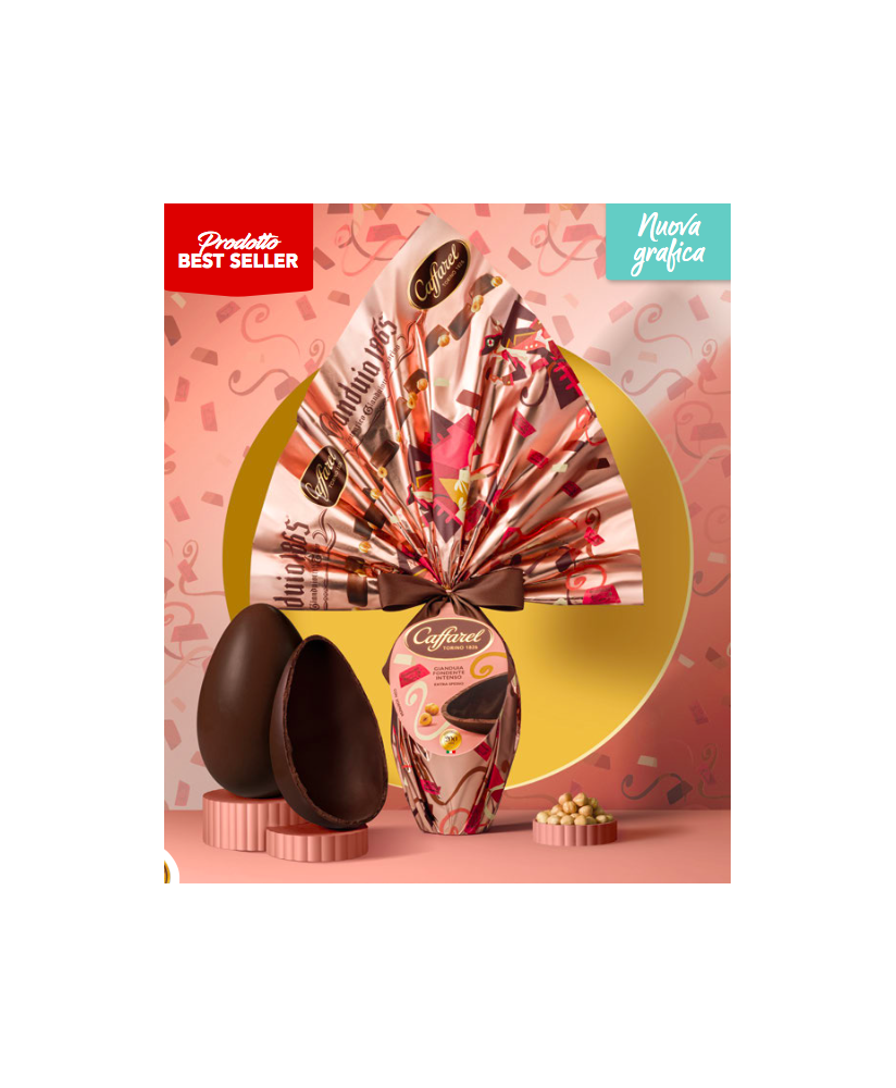 Vendita online Uova Caffarel di cioccolato Gianduja. Shop on line uovo di Pasqua di cioccolato gianduiotto Caffarel di cioccolat