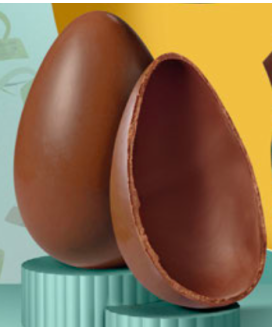 Vendita online Uova Caffarel di cioccolato Gianduja. Shop on line uovo di Pasqua di cioccolato gianduiotto Caffarel di cioccolat