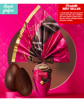 Vendita online Uova Caffarel Fondente extra 75% di cacao. Shop on line uovo di Pasqua 2017 Caffarel cioccolata fondente amara. M