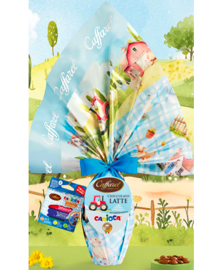 Vendita online Uova Caffarel al latte con sorpresa da maschio. Shop on line uovo Caffarel per bambino al latte, con doppia sorpr