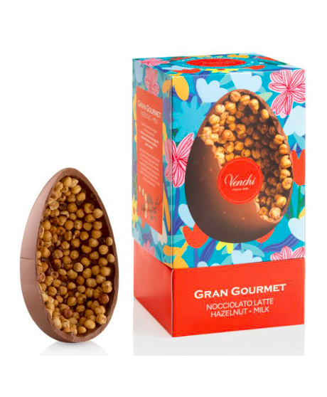 Vendita online uova di cioccolato Venchi, al latte con nocciole piemonte I.G.P. Shop on line uova di cioccolata senza glutine pe