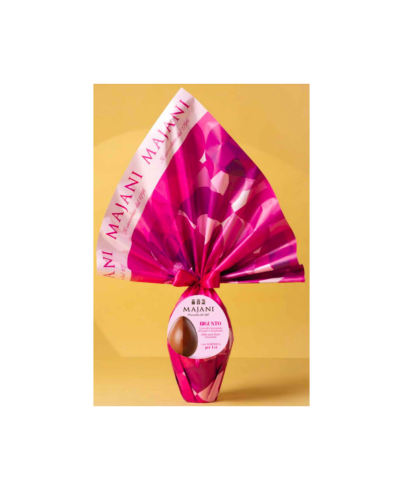 Buy on line italian Easter eggs with surprise duble taste milk and dark chocolate. Shop on line easter egg Majani Fiat cremino,