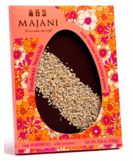 Buy on line italian Easter eggs with surprise Dark Chocolate with Orange Peel . Shop on line easter egg Majani Fiat cremino, dar