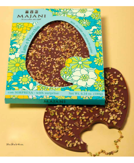Majani - Plato' Bloom - Milk Chocolate and Pistachios - 180g