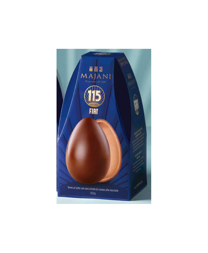 Vendita online uova di Pasqua Majani al cremino Fiat. Shop on line Uovo Fiat al latte e uovo scorza fondente. Miglior prezzo on