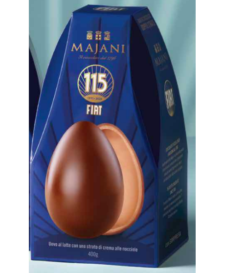 Buy on line italian Easter eggs with surprise. Shop on line easter egg Majani Fiat cremino, milk, dark chocolate made in Italy.