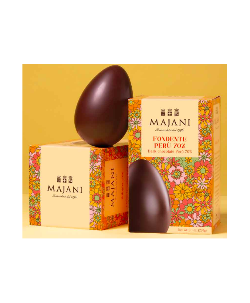 Vendita online uova di Pasqua Majani 2017 Fondente Extra 70% Perù. Shop on line Uovo di Majani Bologna con cacao amaro. Migl