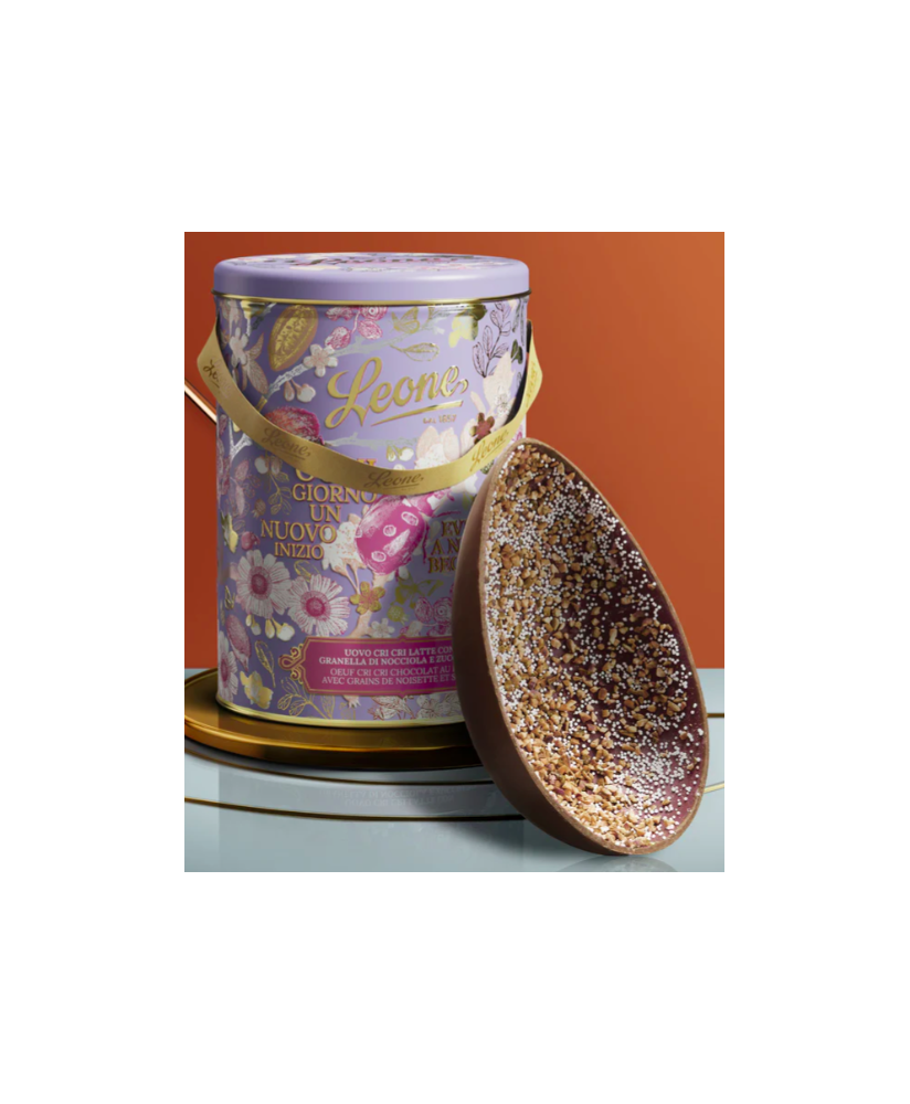 Leone - Easter Egg Cri Cri Milk Chocolate with Hazelnuts - Tin - 350g