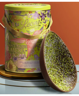 Leone - Easter Egg Cri Cri Milk Chocolate with Pistachio - Tin - 350g