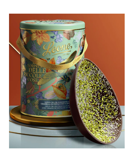 Leone - Uovo Cri Cri Fondente 70% e Pistacchio - LATTA - 350g