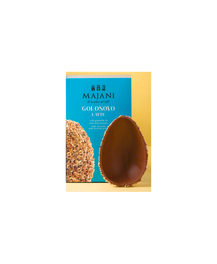 Online sales Easter eggs Italian Majani 2016 Golosovo Milk chocolate with chopped toasted hazelnuts. Shop online Egg Golosovo Ma