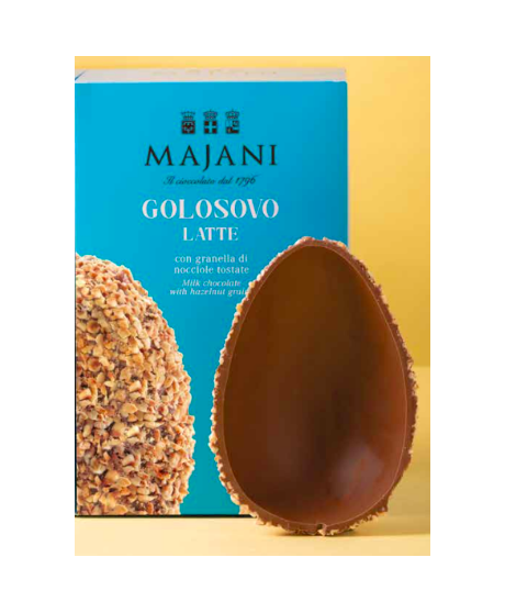 Online sales Easter eggs Italian Majani 2016 Golosovo Milk chocolate with chopped toasted hazelnuts. Shop online Egg Golosovo Ma