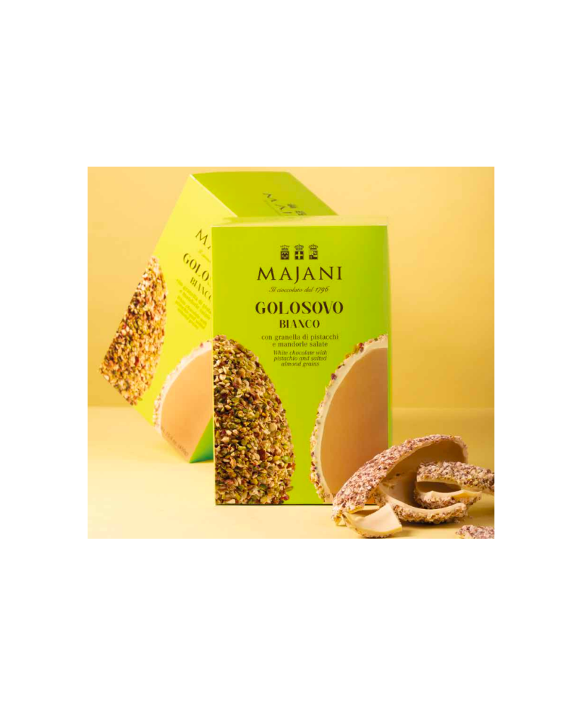 Uovo bianco con pistacchi e mandorle vendita online Majani | corso101