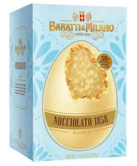 Vendita online Uovo di Pasqua Baratti & Milano torino. Shop online uovo Subalpino di Baratti con cioccolato bianco e nocciole in