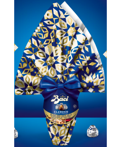 Vendita online Uova dei Baci Perugina di cioccolato fondente extra con raffinate sorprese e 4 baci all'interno.  Shop on line Uo