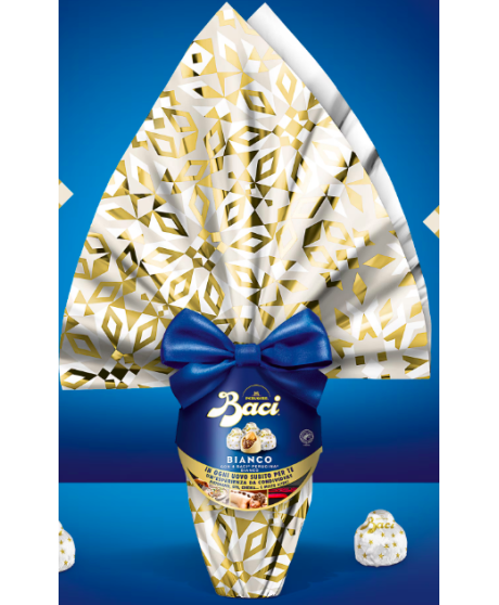 Online sales made in italy eggs Baci Perugina Chocolate with White Refined surprises and 4 kisses inside. Shop online italian eg