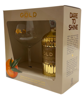 Gold 999.9 - Distilled Gin - Finest Blend - Confezione regalo con Bicchiere - 70cl