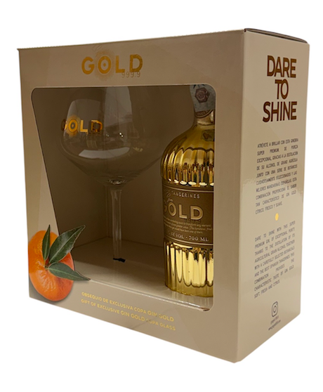 Gold 999.9 - Distilled Gin - Finest Blend - Confezione regalo con Bicchiere - 70cl