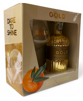 Gold 999.9 - Distilled Gin - Finest Blend - Gift Box with Glass - 70cl