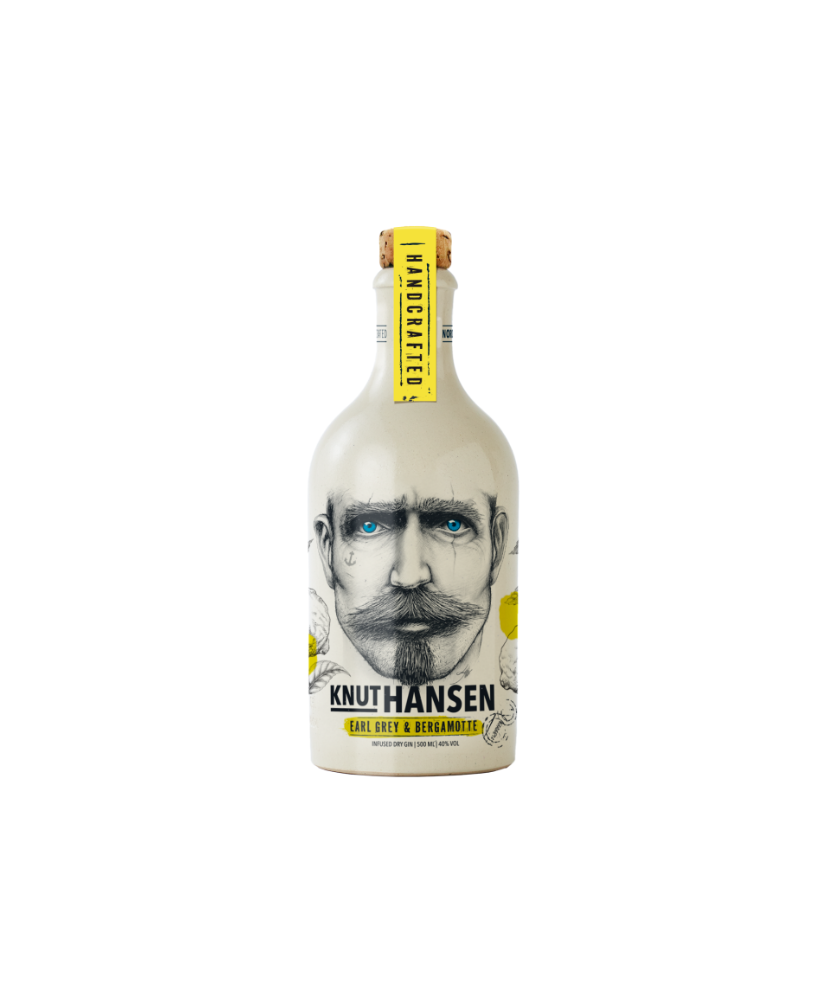 Knut Hansen - Earl Grey & Bergamotte - Infused Dry Gin - Bottiglia in Ceramica - 50cl