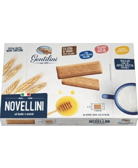Vendita biscotti Gentilini, Osvego al malto e miele, Osvego con farina integrale e 5 cereali e Novellini con latte e miele.  Sho