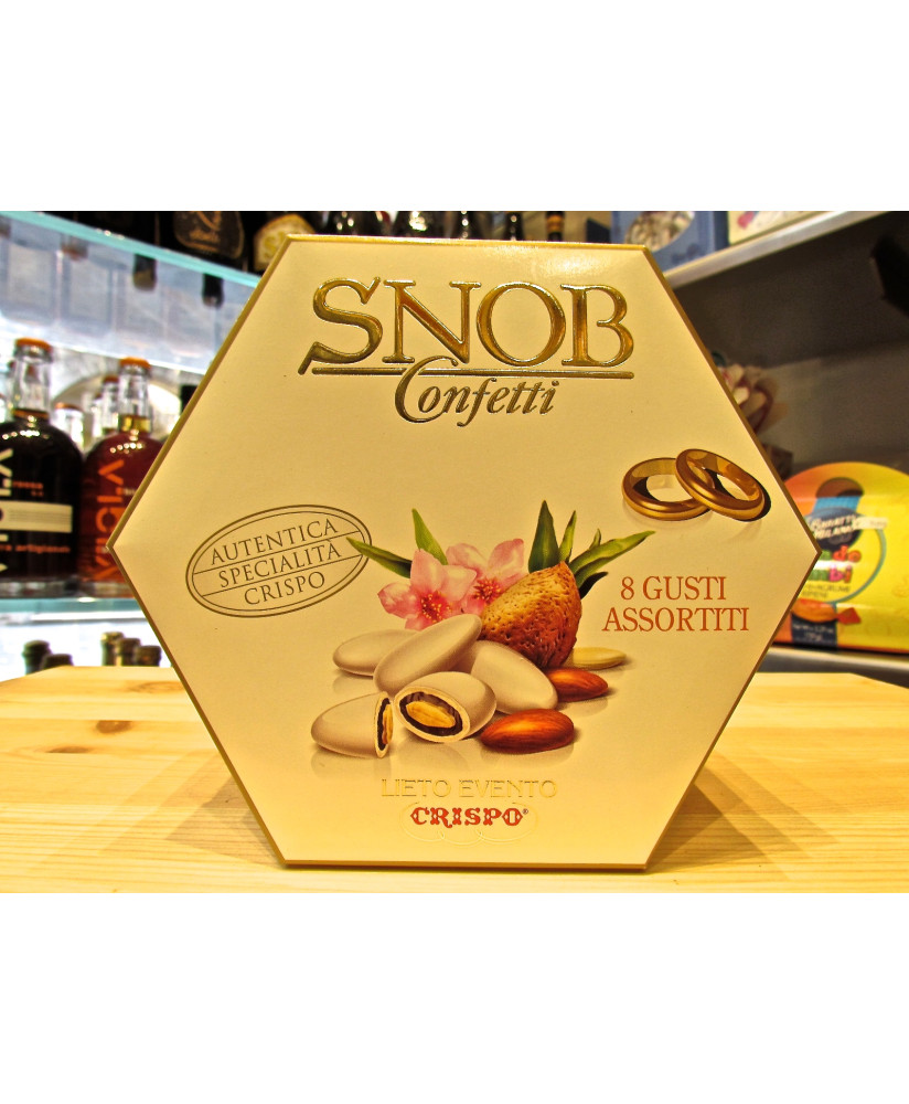 Vendita online confetti incartati singolarmente Crispo Snob assortiti a vari gusti, Lieto Evento. Shop on line Confetti Crispo r