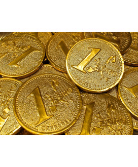 Vendita online Maxi Monete di Cioccolato Caffarel monete grandi d' oro al cioccolato al latte a forma di Euro. Shop on-line mone