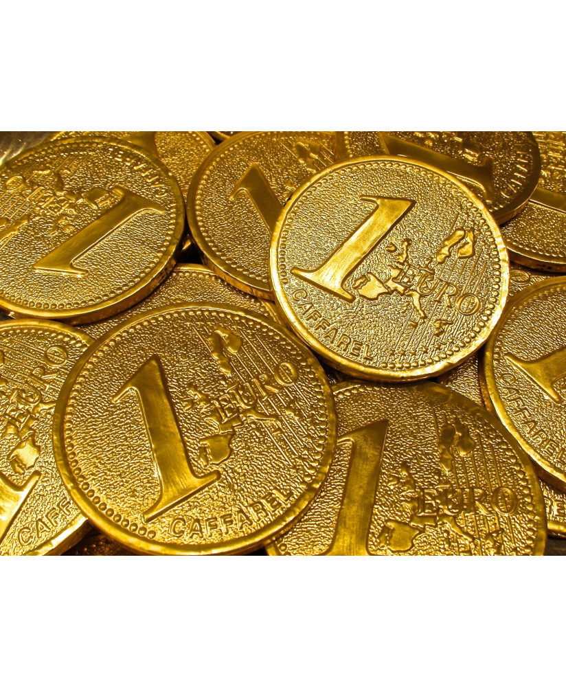 Vendita online Maxi Monete di Cioccolato Caffarel monete grandi d' oro al cioccolato al latte a forma di Euro. Shop on-line mone