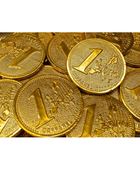 Vendita online Maxi Monete di Cioccolato Caffarel monete grandi d' oro al cioccolato al latte a forma di Euro. Shop on-line mone