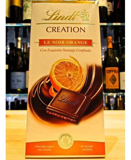 Vendita online tavolette di cioccolato Le noir Orange Lindt & Sprüngli Creation al gusto di arancia candita. Shop on line tavole